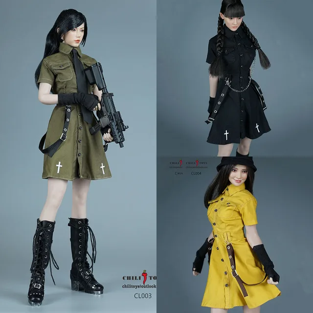 3 Colors CHILI TOYS CL004 1/6 Scale Sexy Girl Vigorous Youth Workwear Dress Clothes Set for 12'' Female Soldier Action Figure 1