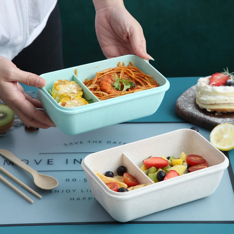 

Large capacity lunch box with spoon and chopsticks new Japanese Light food lunch box for students and office workers