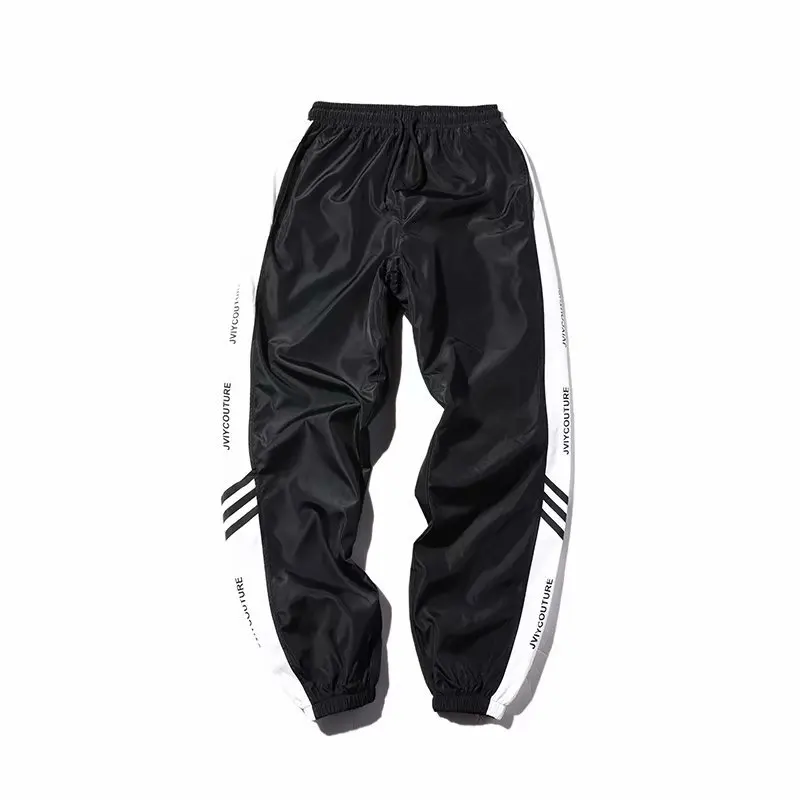 Боковые Полосатые хип-хоп Джоггеры мужские длинные Лоскутные Светоотражающие спортивные штаны высокие тренировочные штаны с резинкой в талии брюки