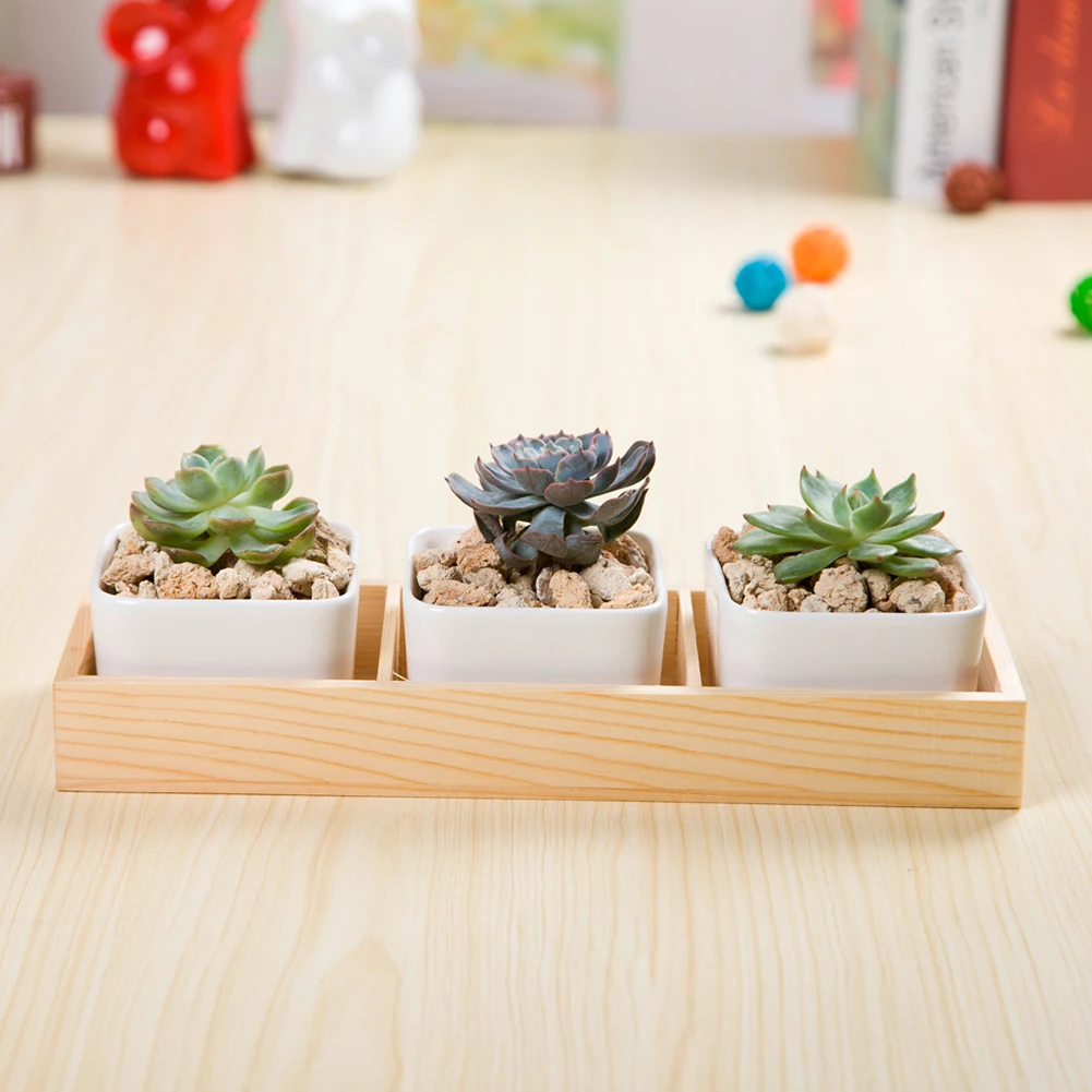 Flower Pot Wooden Tray Multi Grid Wooden Flower Pot Bonsai Planter Box Desktop Storage Holder Organizer flower pot,plant stand,plant pot