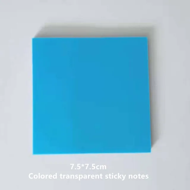 50Page Transparent Sticky Notes Student Waterproof Message Memo Pad Creative Stationery Office School Supplies Color Notebook 13Sky blue
