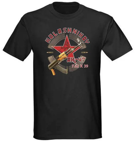 2019 creative novelty New Mens Black Military Russian T-Shirt AK-47 Kalashnikov | Мужская одежда