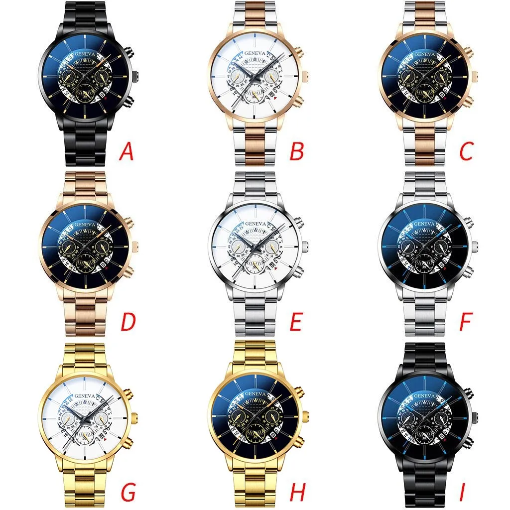 Fashion Cool Unique Digital Literal Multi Layer Dial Men Quartz Mesh Belt Watch Automatic Luxury Clock Men Waterproof Mechanic