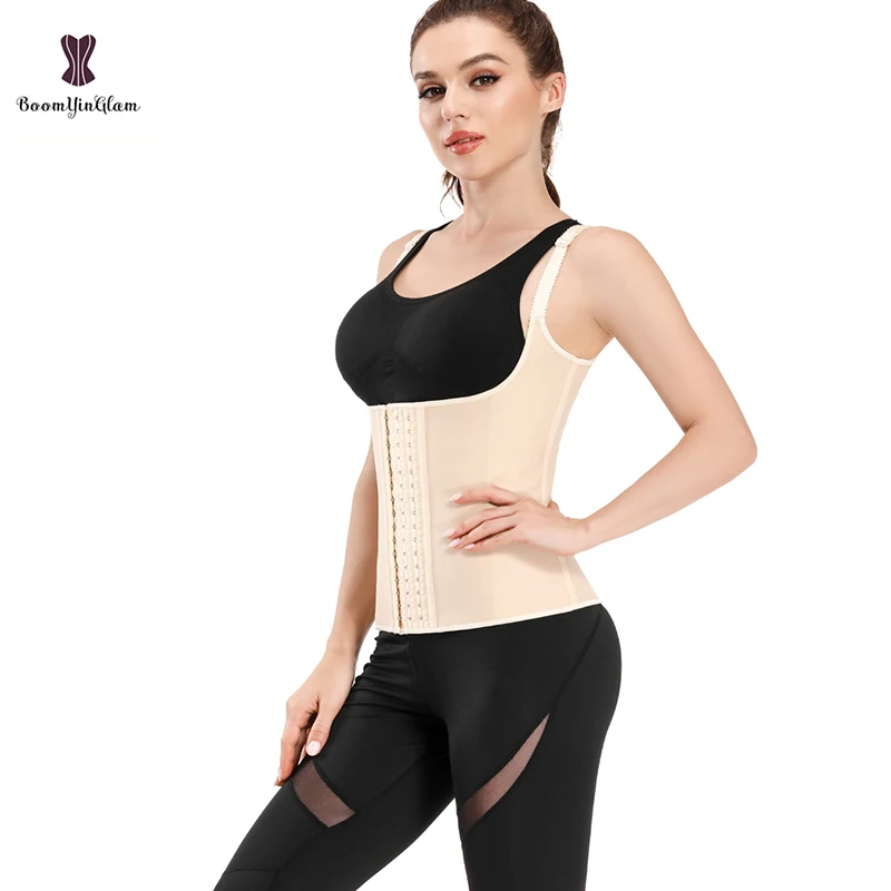 body shaper Modeling Strap Women's Body Shaper100% Latex Slimming Girdle Vest 9 Spiral Steel Boned Waist Trainer Corset With Hooks low back shapewear