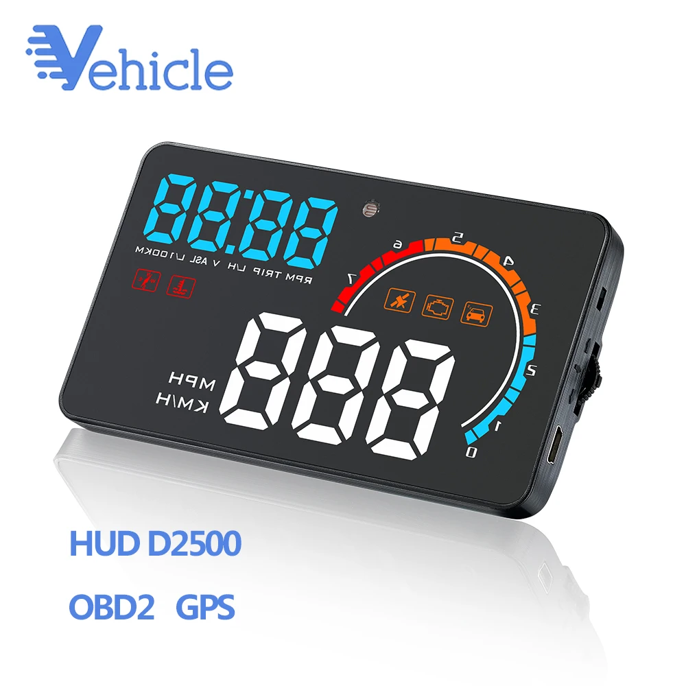 Hud D2500 Универсальный Автомобильный концентратор OBD2/GPS автомобильный проектор