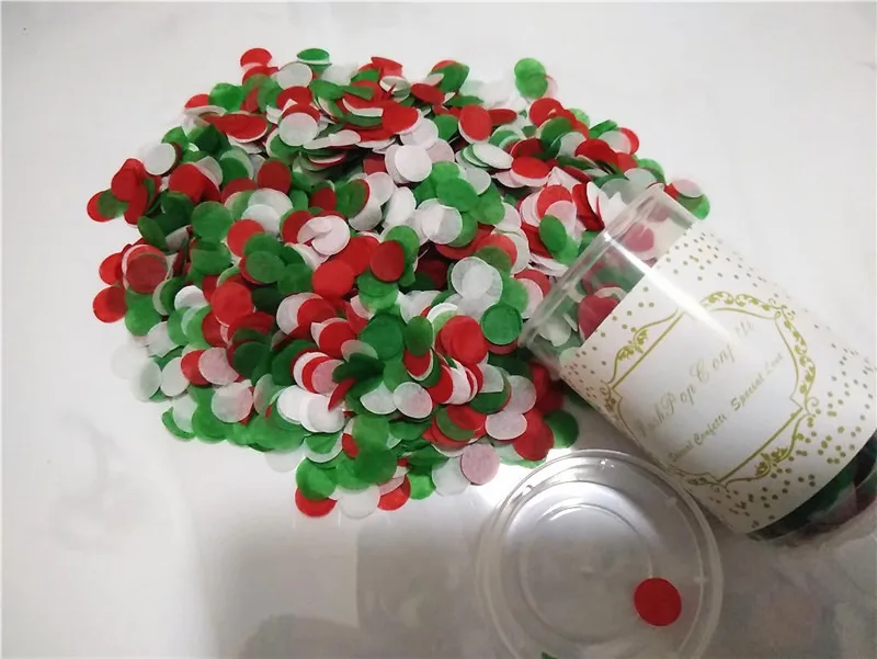 Red and green 10 компл. Пуш-попперы розы в ассортименте золотые Конфетти Свадебные юбилейные Push-Pop дождь из конфетти для малыша DIY украшения на день рождения - Цвет: Red and green