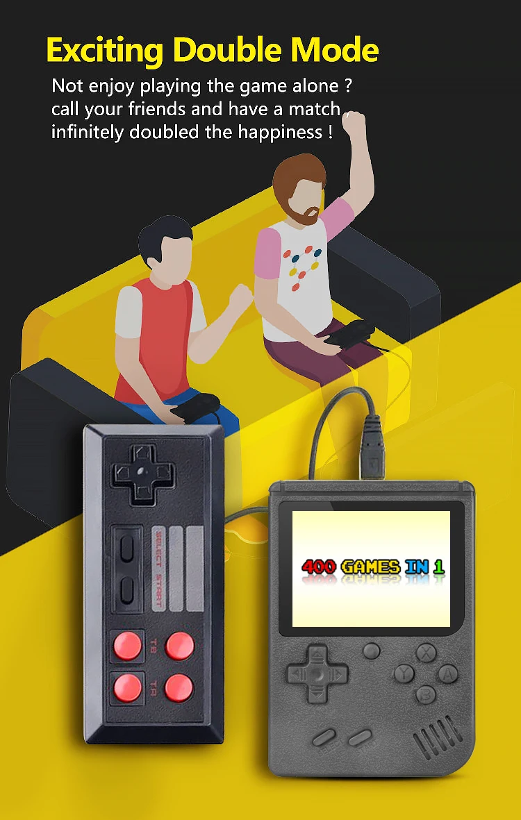 Игровой плеер встроенный 400 игр коробка чехол для телефона в виде ретро-игровой консоли на ТВ мини портативные игровые 8 бит классический геймпад подарок