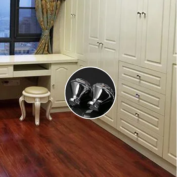 

10-pcs Silvery Diamond Crystal Glass Door Knob Drawer Cabinet Furniture Kitchen