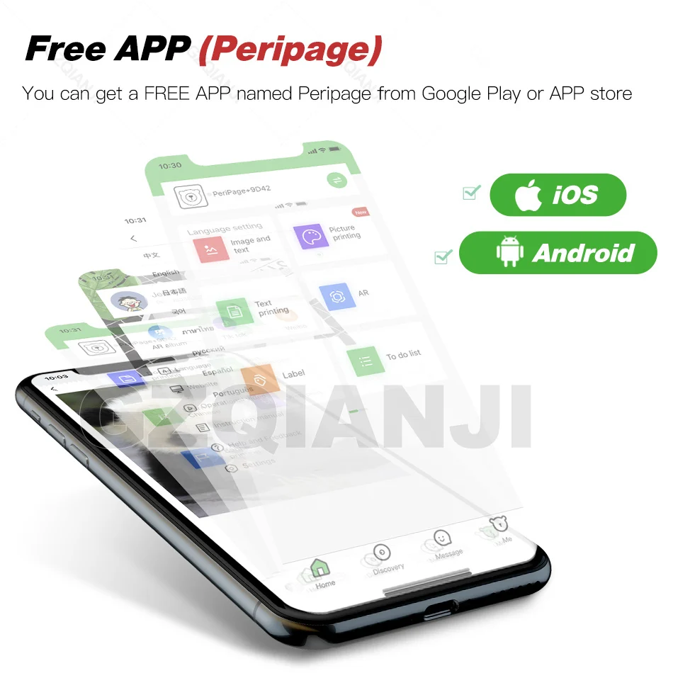 Карманный фотопринтер Peripage A9PRO термоэтикетки Примечания принтер 300 точек/дюйм