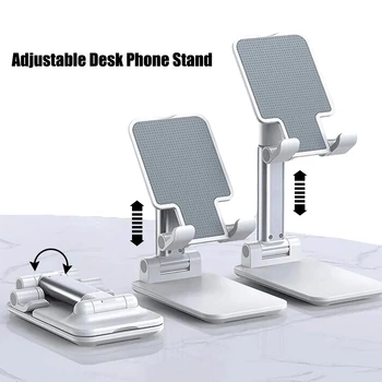 

Ergonomic Collapsible Adjustable Metal Desktop Tablet Holder Table Cell Foldable Extend Support Desk Mobile Phone Holder Stand