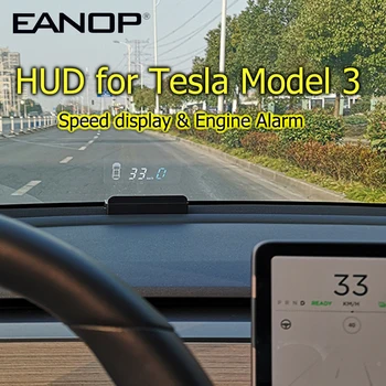 

EANOP HUD E100 Head up display Speed Projector Speedometer Turning light Gear Guide Battery display for tesla model 3 car access