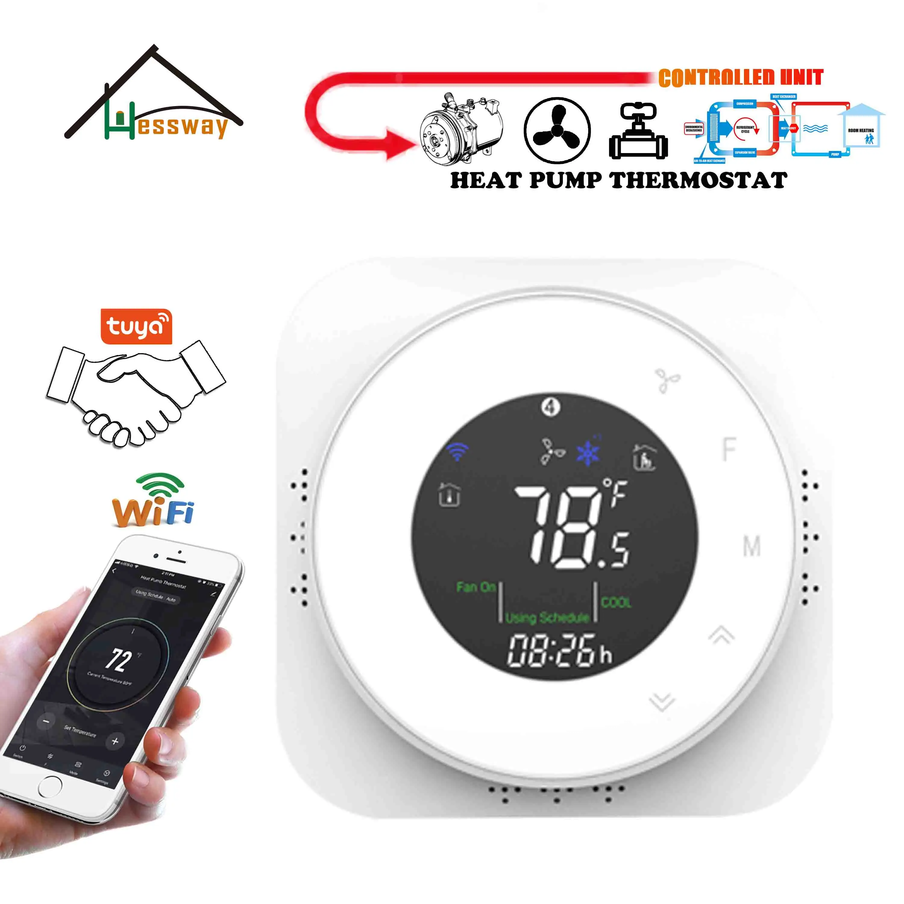 HESSWAY Air Source Heat Pump Water Heater Thermostat WIFI for 24V Northern  America Standard Works with Alexa Google Home - AliExpress