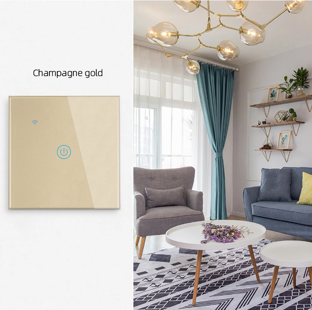 Tuya WiFi Smart Light Switch Eu Luxuray Glass Panel Touch Sensor Smart Life Wall Switch 220V Voice Work with Alexa Google Home