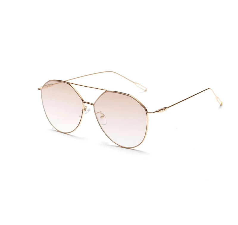 

2019 new metal retro ladies sunglasses European and American popular sunglasses Double beam ultra light glasses
