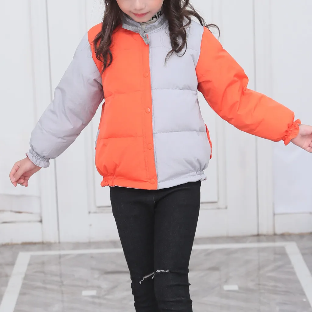 

Long Sleeve Cotton-padded Winter Jacket Boy Children Down Jacket Coats Winterjas Meisje Outdoor Casual Hooded Snowsuit Overcoat
