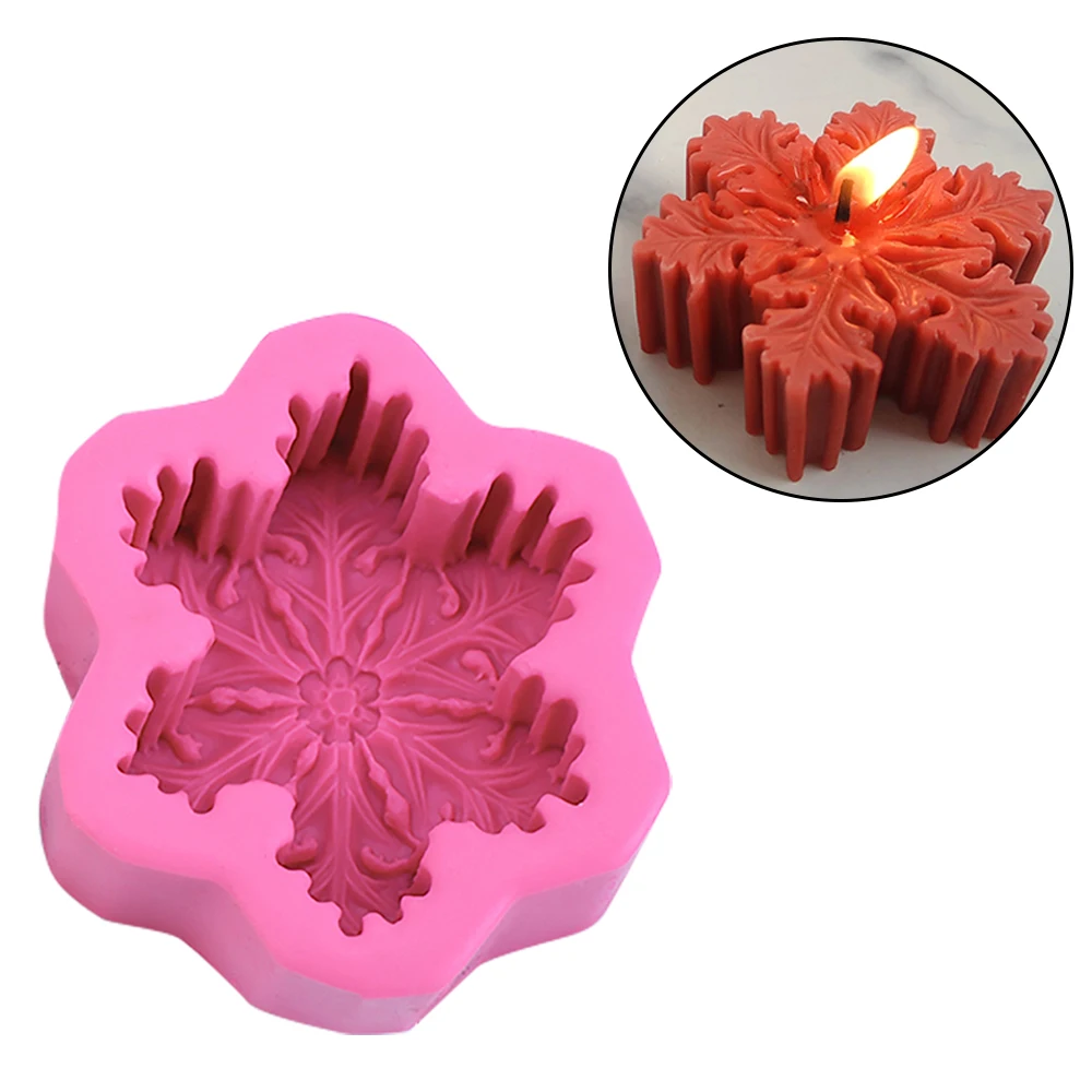 1Pcs 3D Christmas Decorations Snowflake Chocolate Mold DIY Fondant Baking Cooking Cake Decorating Tools Silicone Candle Mold