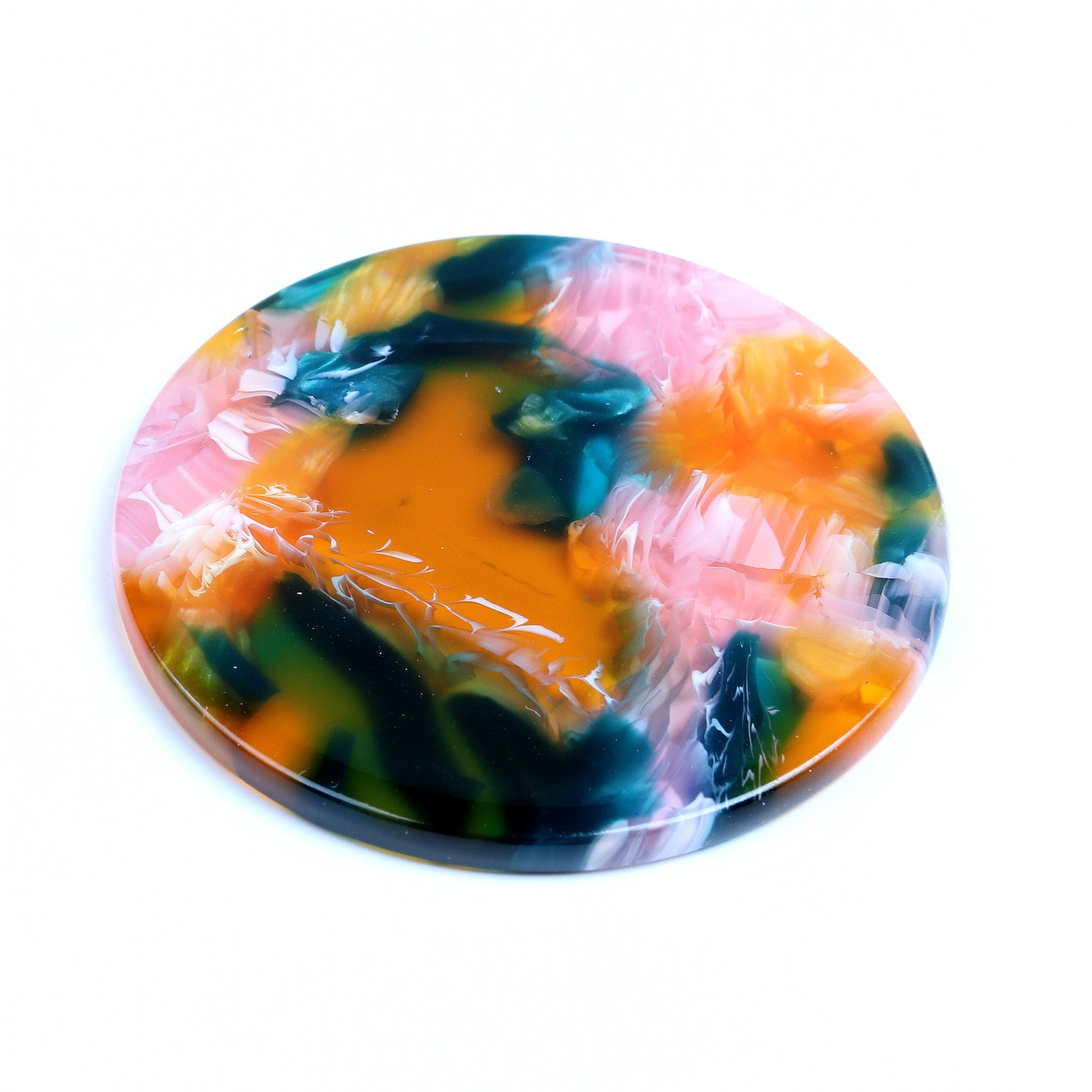 10pcs Tortoise shell acetate acrylic colorful circle charm pendant jewelry earrings findings supplies 40*40mm 1032C