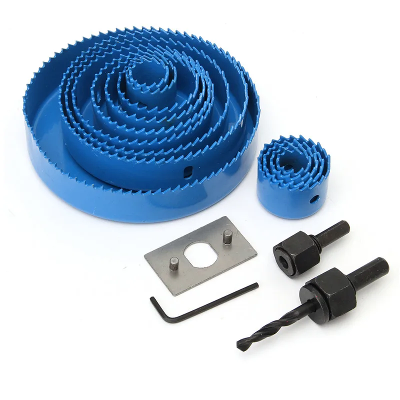 

16pcs Precision Hole Saw Set Mounting Plate Connecting Rod Cutting Plasterboard Metal Sheets Plastics Power Tools