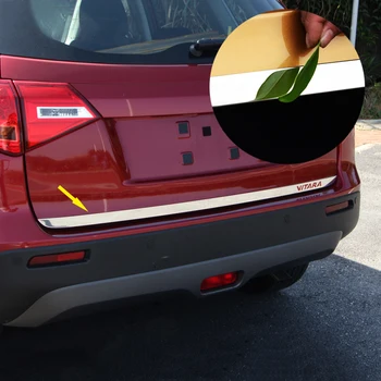 

For Suzuki Vitara 2015 2016 2017 2018 Car Accessories Stainless Steel back door Tailgate Cover Trim Sticker 1pcs