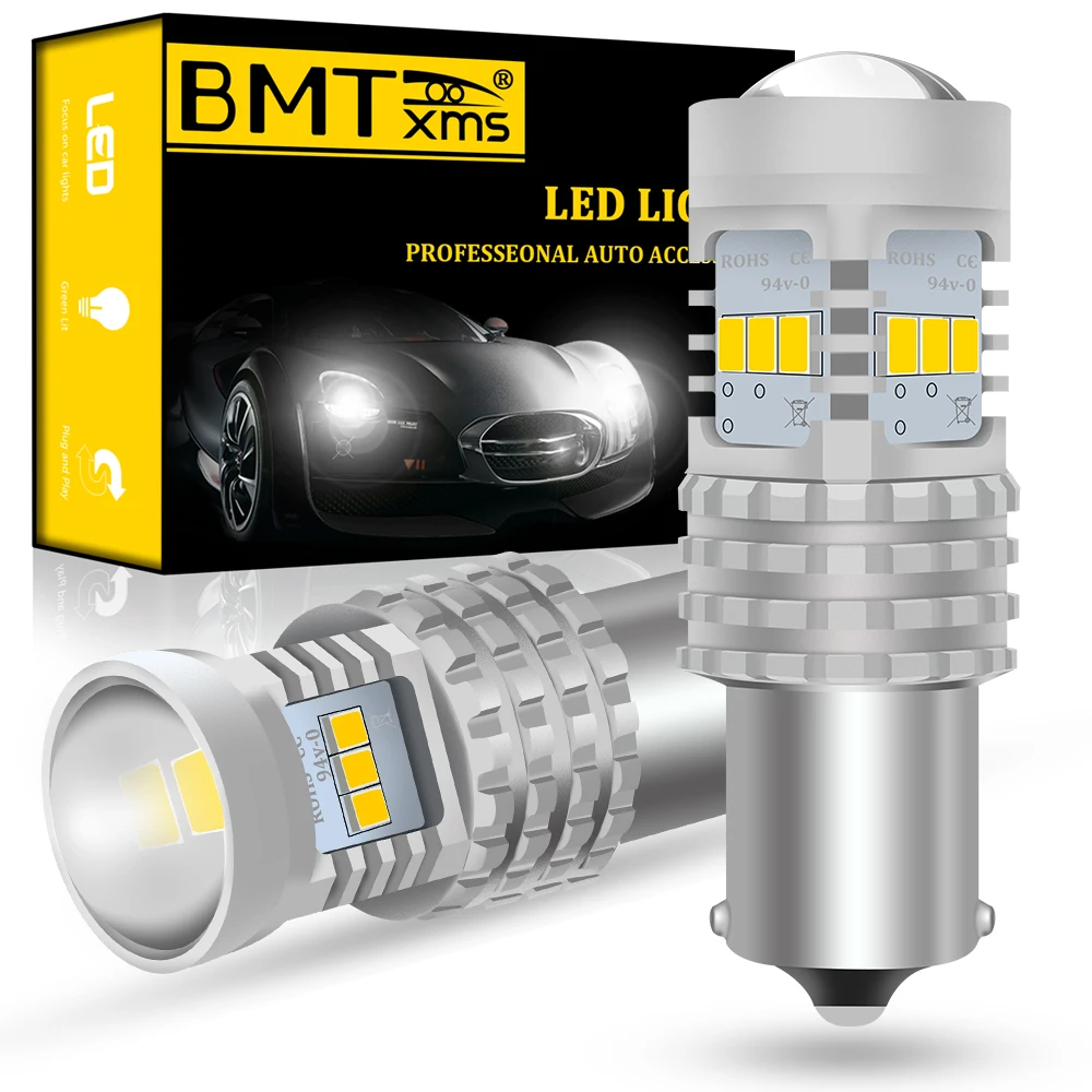 Дневные ходовые огни BMTxms LED 1156 BA15S P21W Canbus для Skoda Superb Octavia 2 MK2 FL 1Z A5 2009 2013