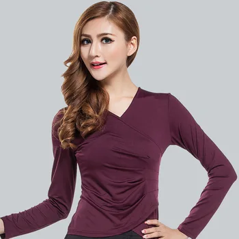 

Women Latin Tops Belly Dance Dancewear Sexy Slim Ballroom Samba Tango Flamengo Dancing Practice Modern Dancing T-shirt Costume