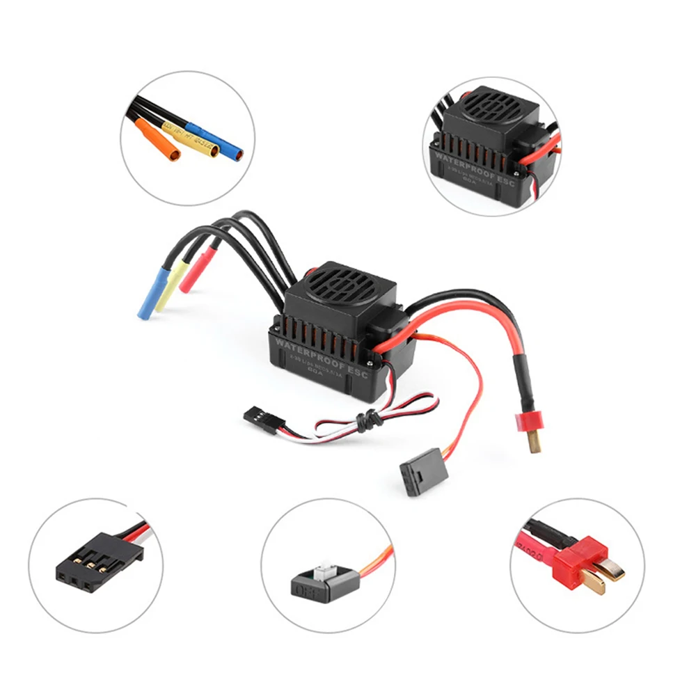 Водонепроницаемый 3650 3900KV двигатель с 60A бесщеточный ESC для 1/10 Traxxas Rustler Bigfoot 4tec Slash Stampede RC автозапчасти