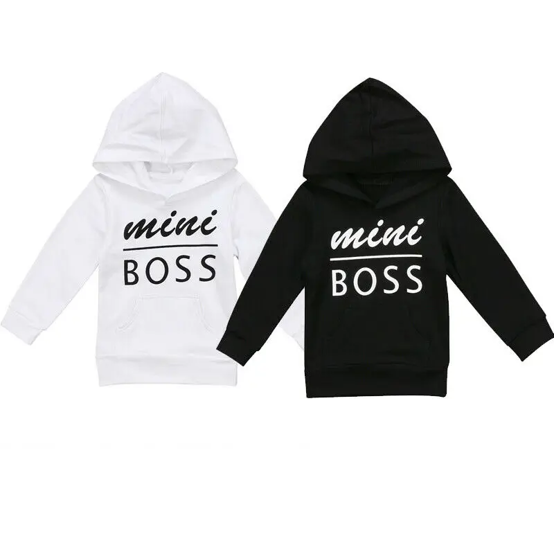 Casual Baby Boy Girl Mini Boss Hoodie Tops Toddler Newborn Hooded Sweatshirt Outdoor NEW | Детская одежда и обувь
