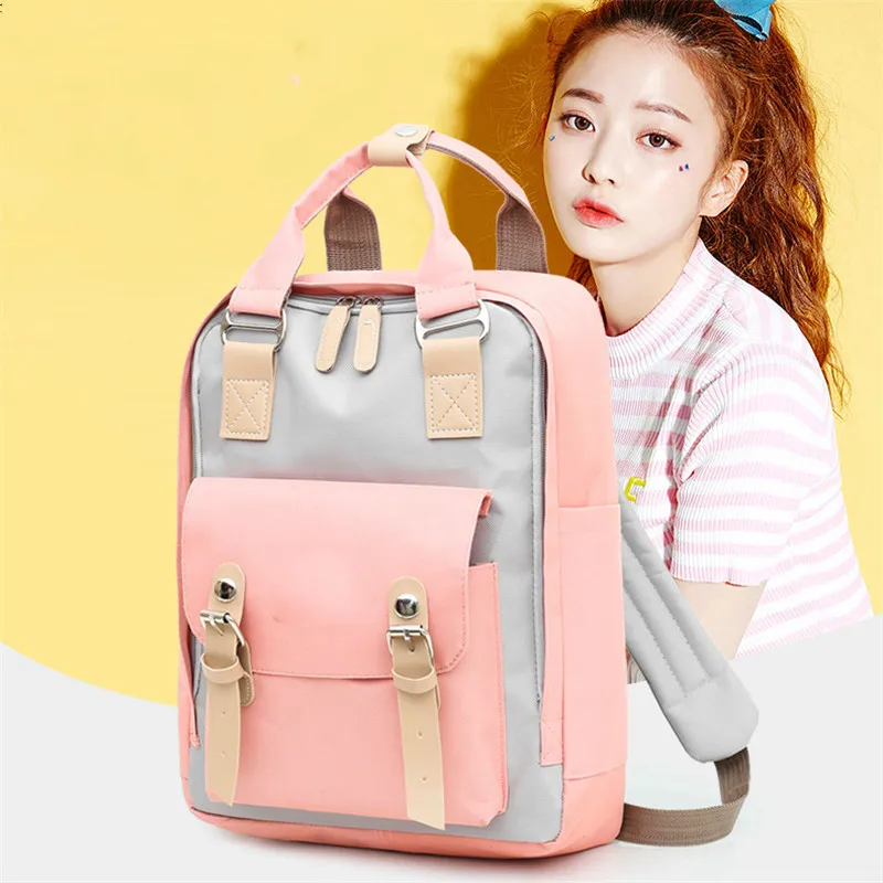 2019 Mommy Bag Donut Shoulder Female Korean Edition Colour Coloured Student Canvas Computer Fashion | Багаж и сумки