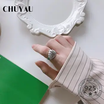 

Chuyau 925 Sterling Silver Minimalist Wide Opening Shell Rings For Women Party Fashion Simple Rings Jewelry Gifts