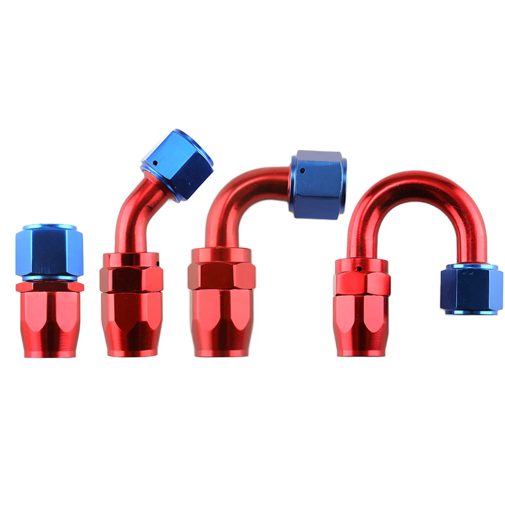AN4 AN6 AN8 AN10 AN12 0 45 90 180 Degree Aluminium Oil Fuel Reusable Fitting Hose End Adapter water cooling oil cooling joint