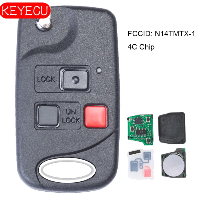 KEYECU Replacement Flip Remote Key Fob 312MHz for Lexus RX300 1999 2000 2001 2002 2003 FCC: N14TMTX-1 - 4C | Автомобили и