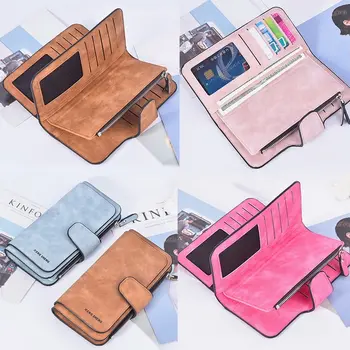 

Leather Women Wallets Coin Pocket Hasp Card Holder Money Bags Casual Long Ladies Clutch Phone Wallet Women Purse