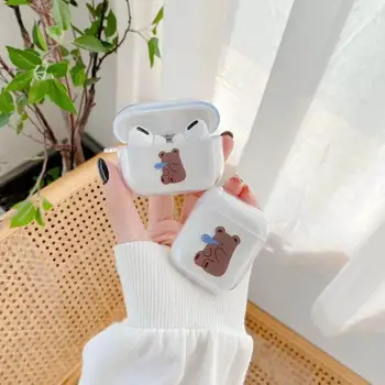 

Cute bear INS Korea for airpods pro 1 2 silicone soft case Wireless bluetooth earphone for airpods 2 cover fundas coque capa