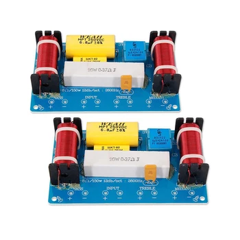 

2PCS 150W 3Way Audio Hifi Filter Circuit Board Stereo Speaker Crossover Filters Treble/Alto/Bass 3 Unit Frequency Dividers