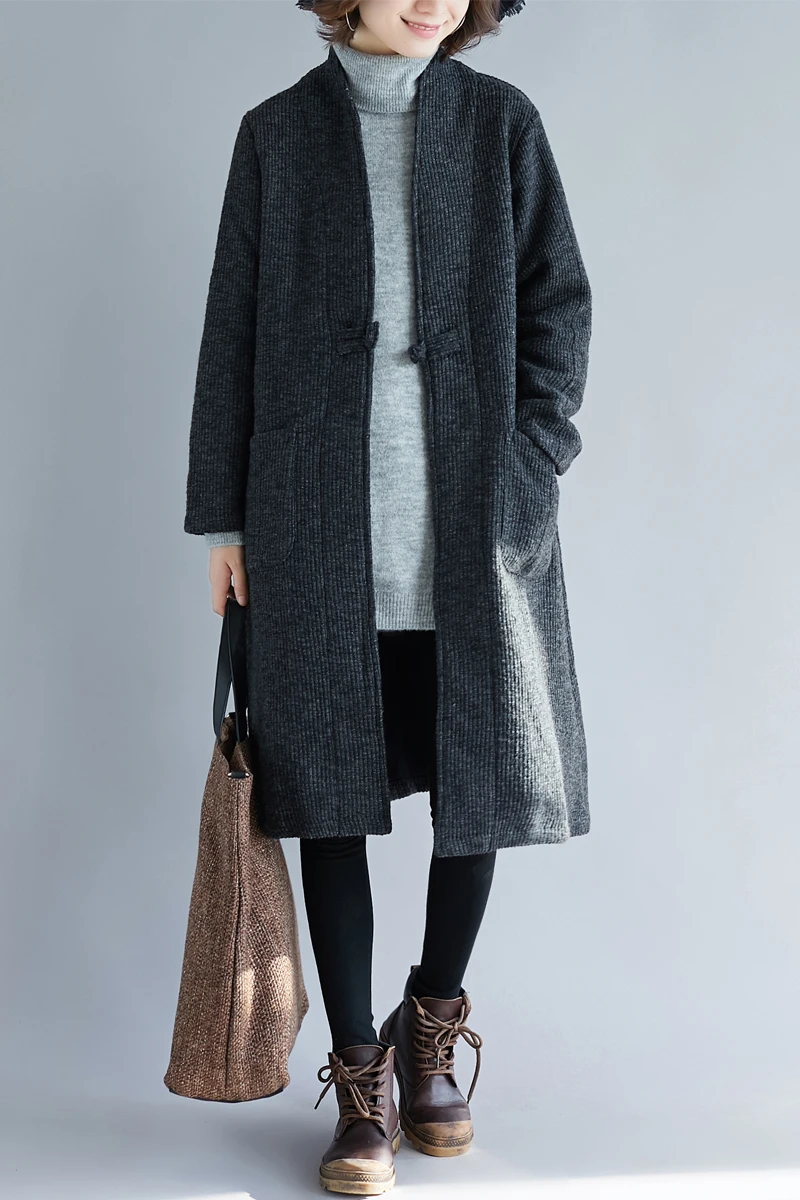 

2019 New Autumn Winter Long Cardigan Sweater Casual Long Sleeve Pockets Knitting Cardigan Tops Lady Loose Knitted Jacket Coats
