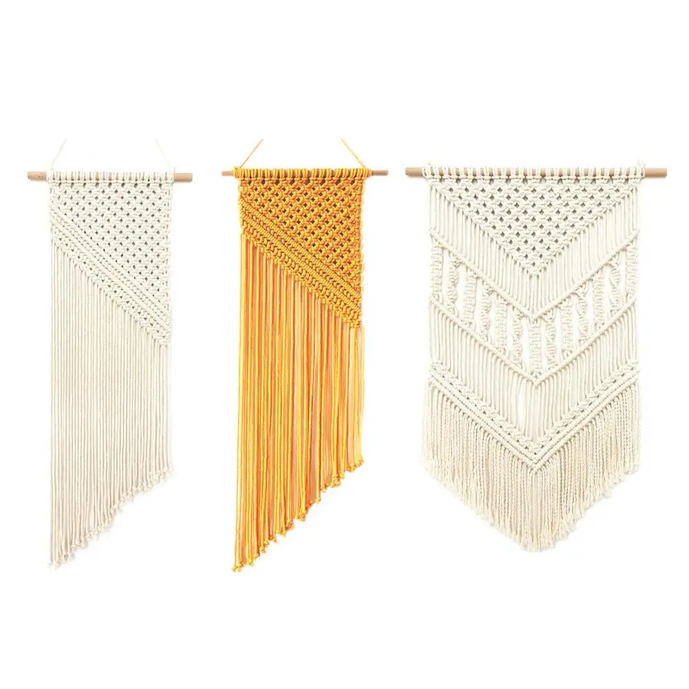 

Bohemian Tassel Cotton Rope Tapestry Custom Wall Decoration Ins Nordic Hand-woven Wall Tapestry Painting Macrame Hanging