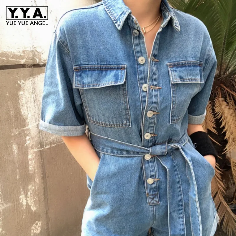 in the style denim playsuit