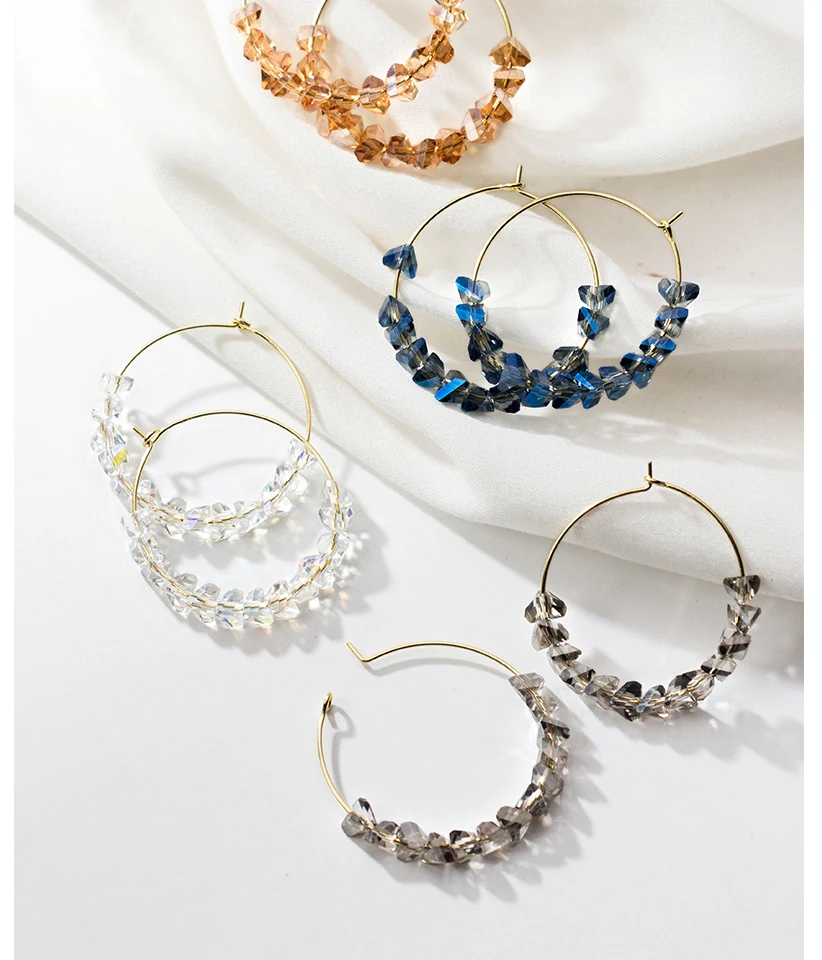 New Fashion Crystal Beads Big Circle Hoop Earrings 925 Sterling Silver Earring For Women Bohemian Wedding Engagement Jewelry (13)