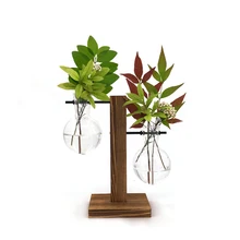 Террариум гидропоники вазы для растений Винтаж Цветочный Горшок прозрачная ваза деревянная рамка Стекло Настольные растения домашний декор бонсай