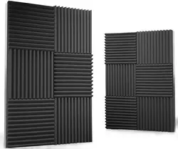 Panneaux d'Isolation Acoustique en Mousse pour KTV, Studio, Article pour Murs Insonorisés, 300x300x25 mm, 12 Pièces 