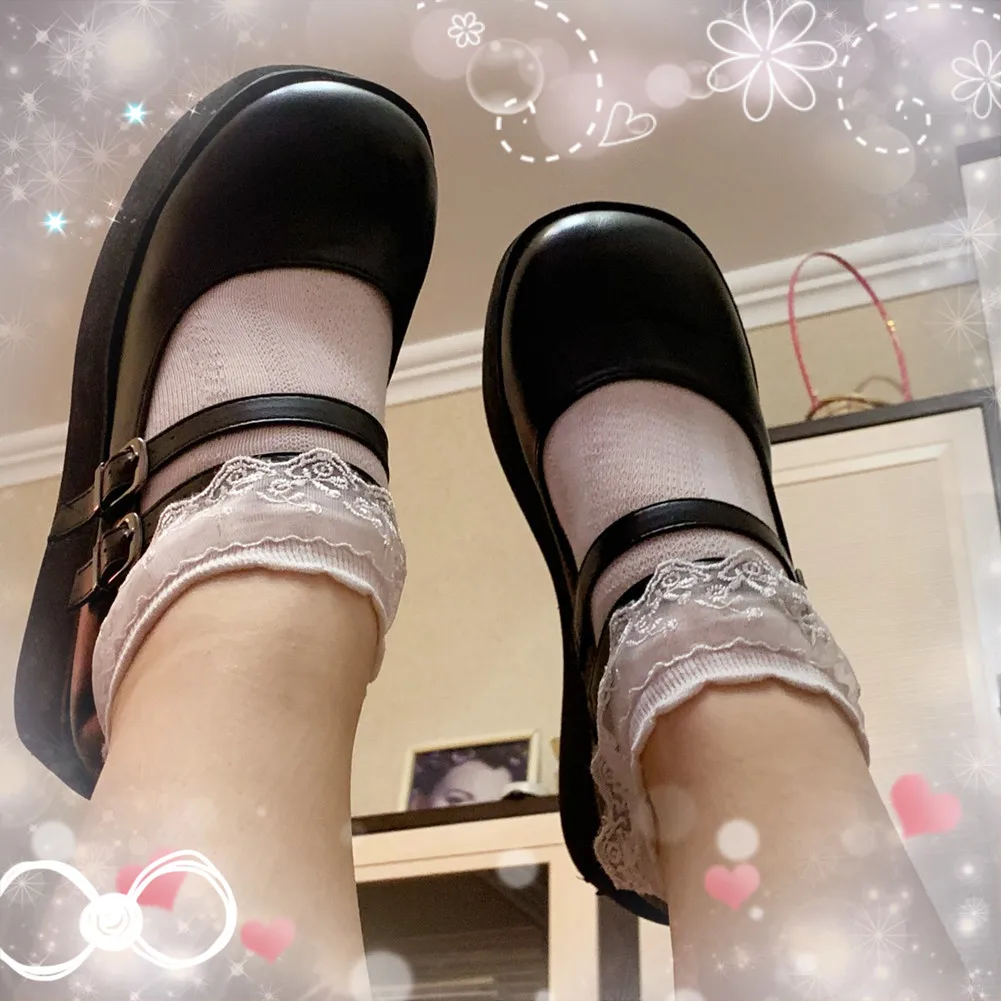 RIBETRINI-zapatos de plataforma con hebilla para mujer, calzado de verano con suela gruesa gótica, Janes Lolita, talla grande 43, novedad de 2021
