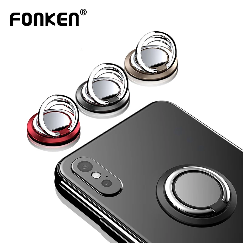 FONKEN Mobile Phone Holder Finger Ring Holder Thin Cellphone Desktop Stand Car Holder Plaet 360 Rotatable Smartphone Support FONKEN Mobile Phone Holder Finger Ring Holder Thin Cellphone Desktop Stand Car Holder Plaet 360 Rotatable Smartphone Support