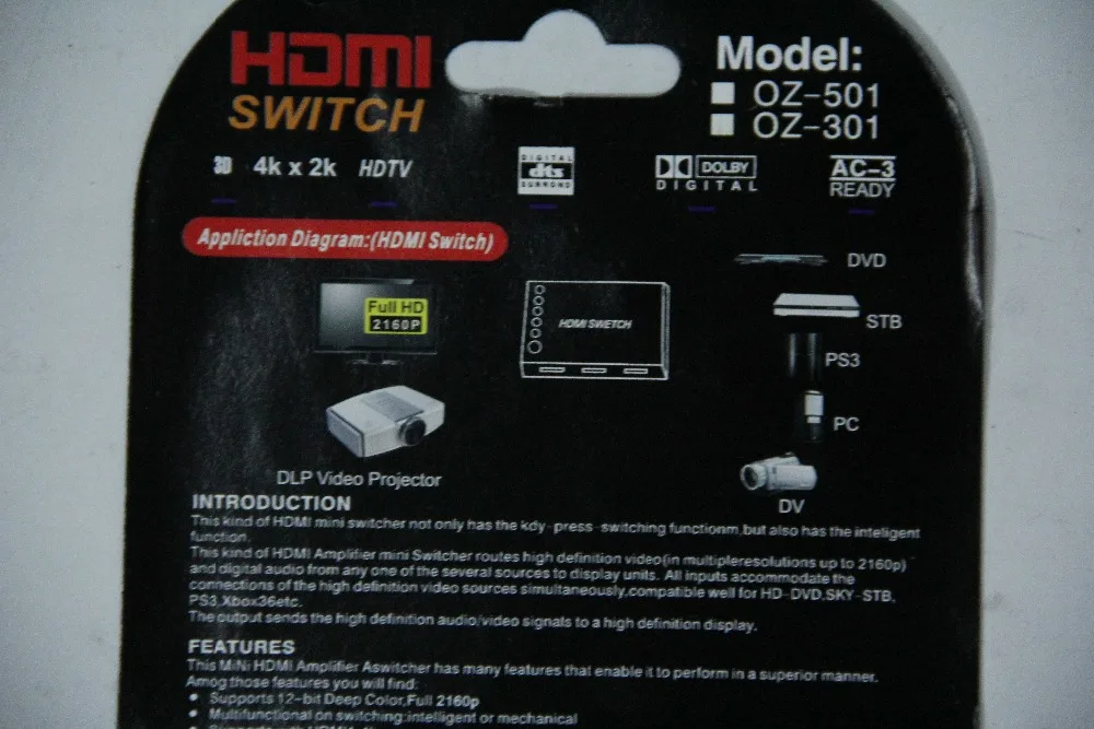 LESHP черный 3-1 4K 1080P HDMI переключатель видео аудио коммутатор разветвитель концентратор для PS4 HD tv HDML1.4b высокое разрешение