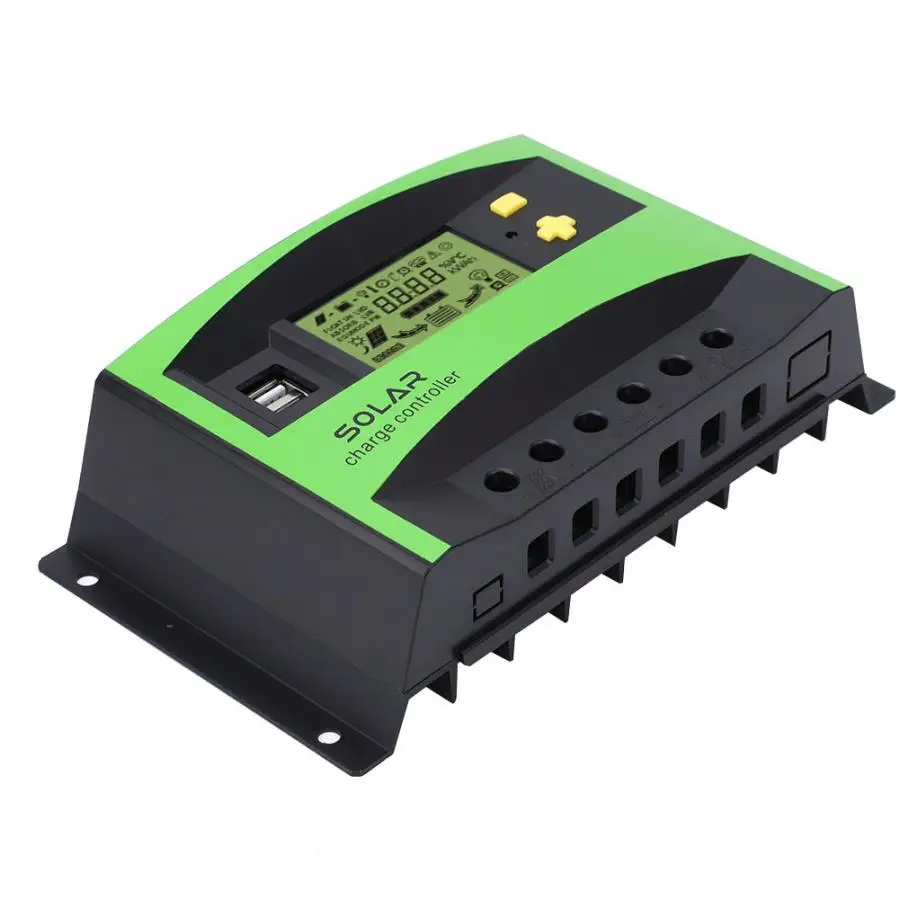 PWM регулятором солнечного заряда контроллер 40A 12 V/24 V регуляторы заряда ЖК-дисплей Дисплей IP32 28-10AWG