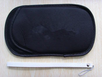

2 in 1 Soft Sleeve Bag Case Carry Pouch Protective Game Cover With Wrist Lanyard for PSP Playstion Portable 1000 2000 3000 Black