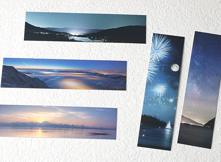 Wandering Stars Series Paper Bookmark Bright Starry Sky Book Holder Message Card Gift Stationery 30 Pcs/Set Bookmarks Stationery Supplies Paper Bookmark
