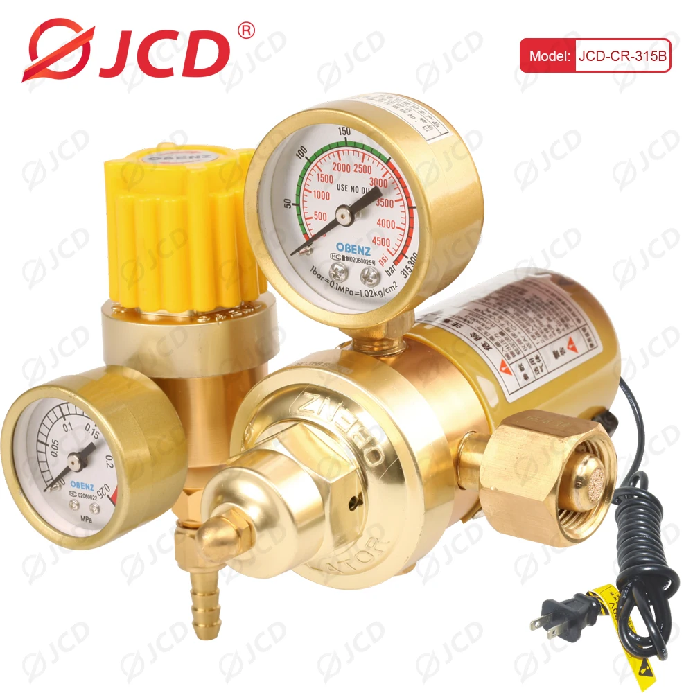 JCD G5/8"-14 0-25Mpa Argon CO2 Mig Tig Flow Meter Gas Regulator Flowmeter Welding Weld Gauge Argon Regulator Pressure Reducer 5