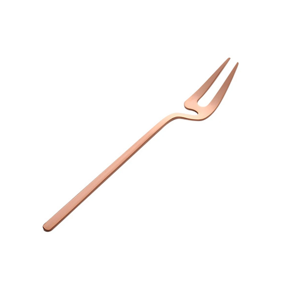 Rose gold Вилки для фруктов из нержавеющей стали, вилки для коктейльного салата небольшого размера, десерт торт столовый прибор-вилки для банкета, вечерние, морепродукты, ужин - Цвет: Rose gold