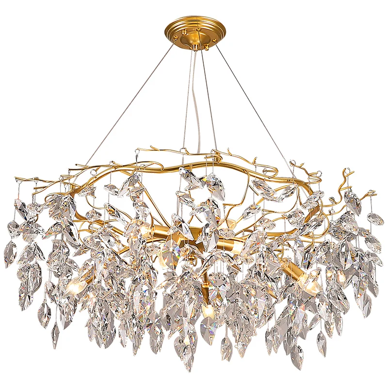 

Modern Light Luxury LED Crystal Chandelier Tree Branch wedding Decoration Lamp For Dining Room Bedroom