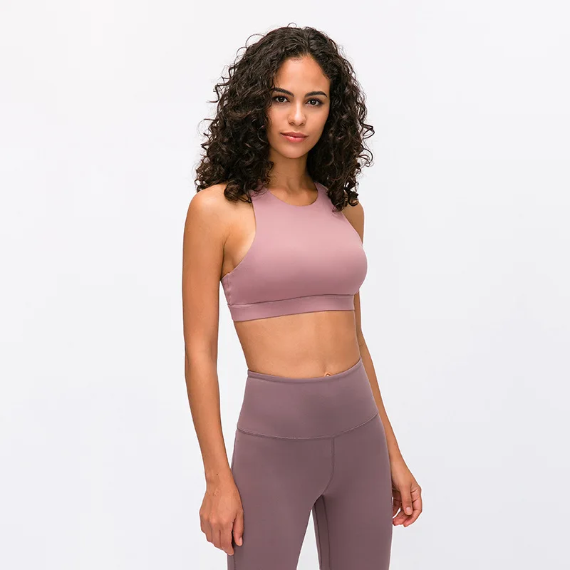 Urbanica Spring And Summer New High Round Neck Sports Underwear Female Cross Beauty Back Gather Running Yoga Fitness Bra | Спорт и
